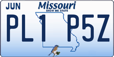 MO license plate PL1P5Z