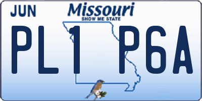 MO license plate PL1P6A