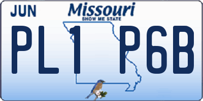MO license plate PL1P6B