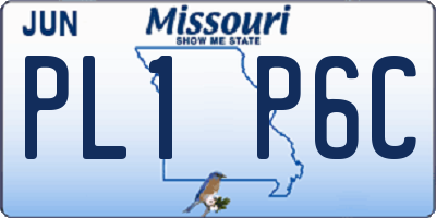 MO license plate PL1P6C