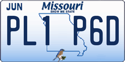 MO license plate PL1P6D