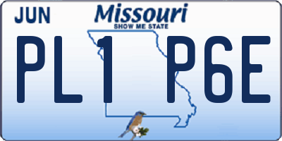 MO license plate PL1P6E