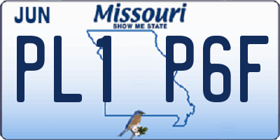 MO license plate PL1P6F