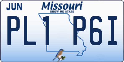 MO license plate PL1P6I