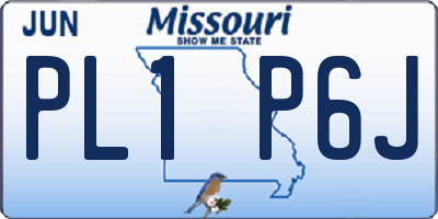 MO license plate PL1P6J