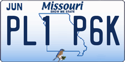 MO license plate PL1P6K