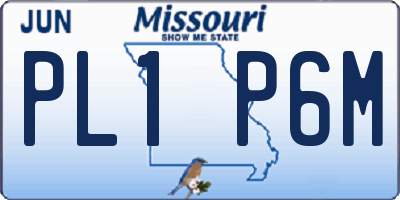MO license plate PL1P6M