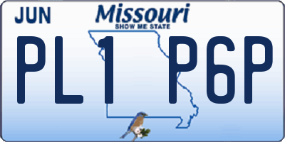 MO license plate PL1P6P