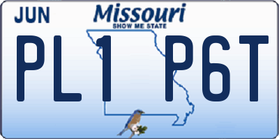 MO license plate PL1P6T