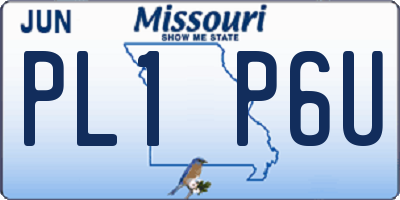 MO license plate PL1P6U