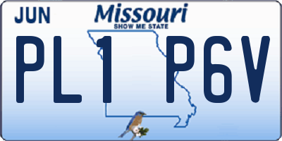 MO license plate PL1P6V