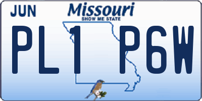 MO license plate PL1P6W
