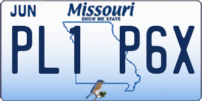 MO license plate PL1P6X