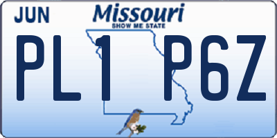 MO license plate PL1P6Z