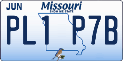 MO license plate PL1P7B