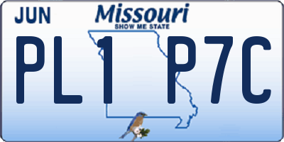 MO license plate PL1P7C