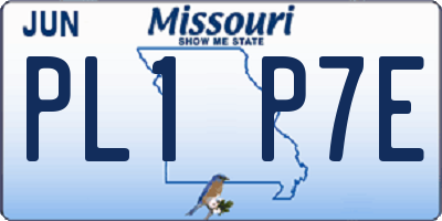 MO license plate PL1P7E
