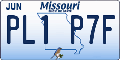 MO license plate PL1P7F