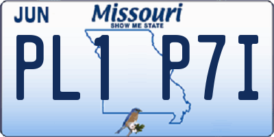 MO license plate PL1P7I