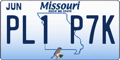 MO license plate PL1P7K