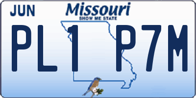 MO license plate PL1P7M