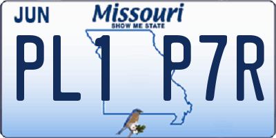 MO license plate PL1P7R