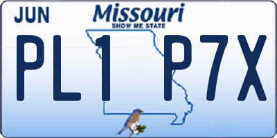 MO license plate PL1P7X