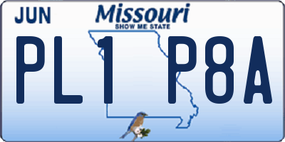 MO license plate PL1P8A