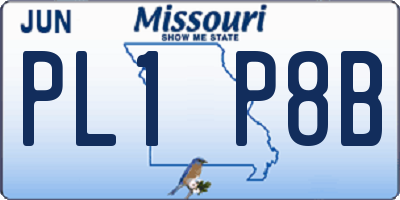MO license plate PL1P8B