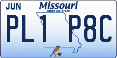 MO license plate PL1P8C