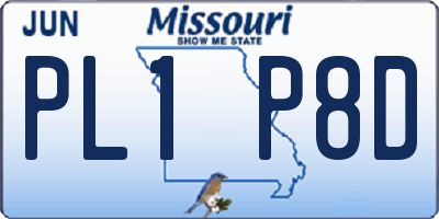 MO license plate PL1P8D