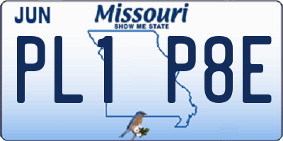 MO license plate PL1P8E