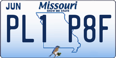 MO license plate PL1P8F