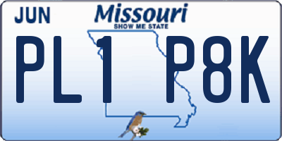 MO license plate PL1P8K