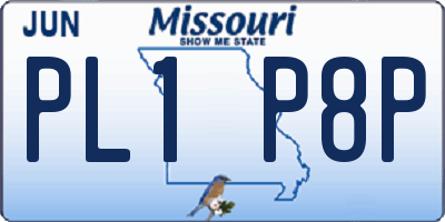 MO license plate PL1P8P