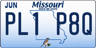 MO license plate PL1P8Q