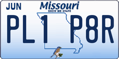 MO license plate PL1P8R