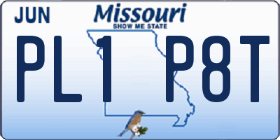MO license plate PL1P8T