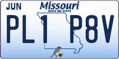 MO license plate PL1P8V
