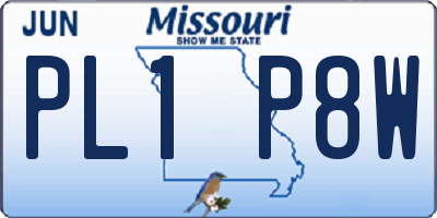 MO license plate PL1P8W