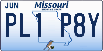 MO license plate PL1P8Y