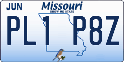 MO license plate PL1P8Z