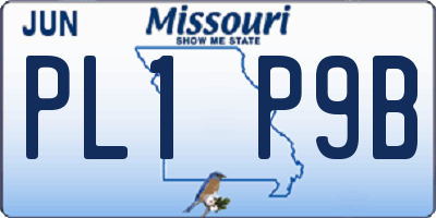 MO license plate PL1P9B