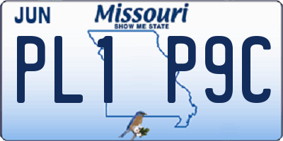 MO license plate PL1P9C