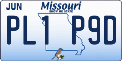 MO license plate PL1P9D