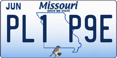 MO license plate PL1P9E