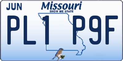 MO license plate PL1P9F