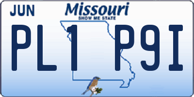 MO license plate PL1P9I