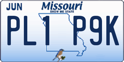 MO license plate PL1P9K