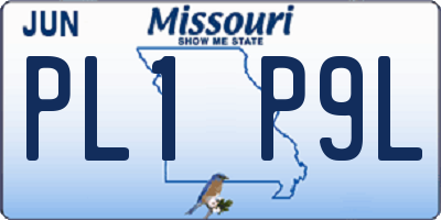 MO license plate PL1P9L